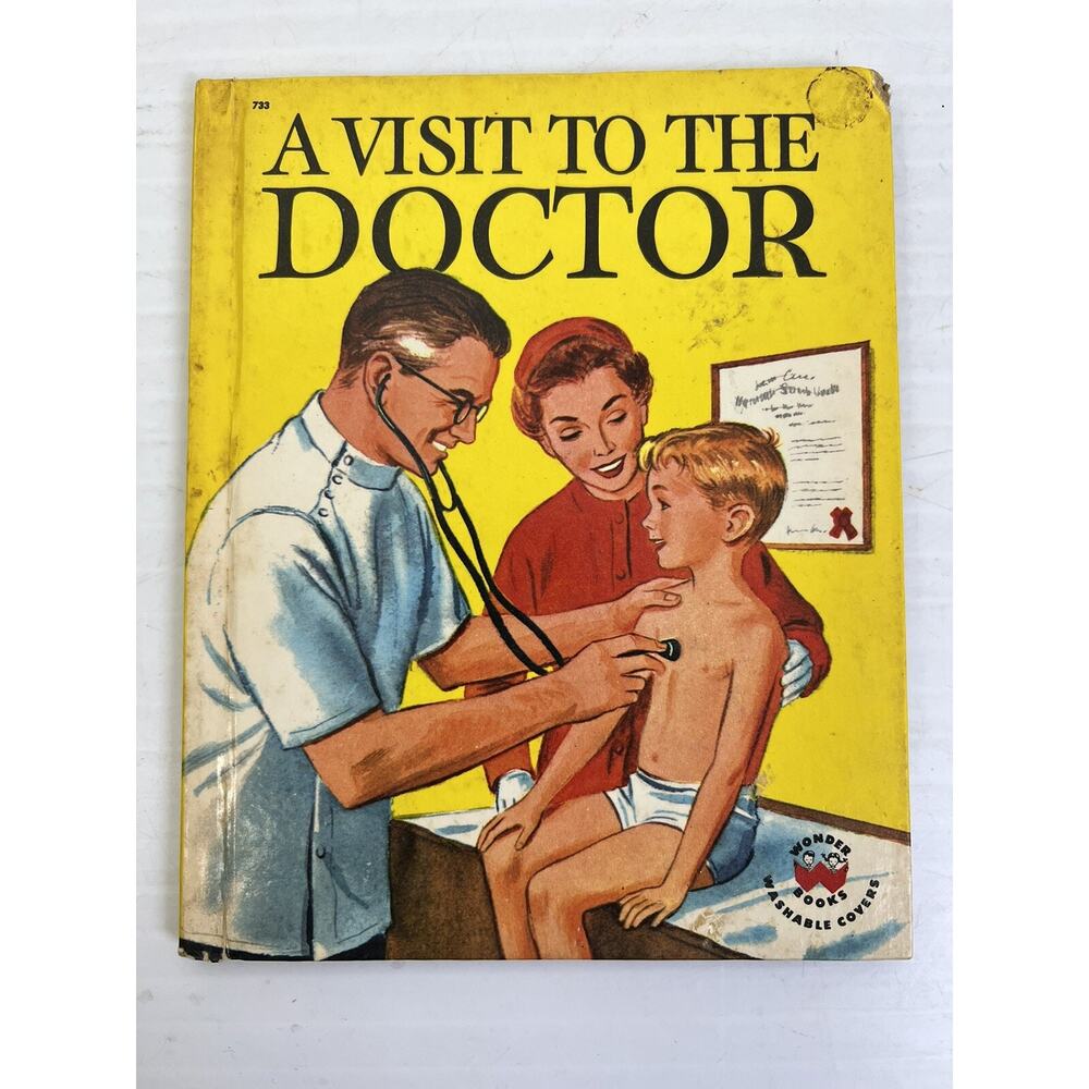 A Visit To The Doctor Wonder Books 1960 MCM Children s Book Vintage Child